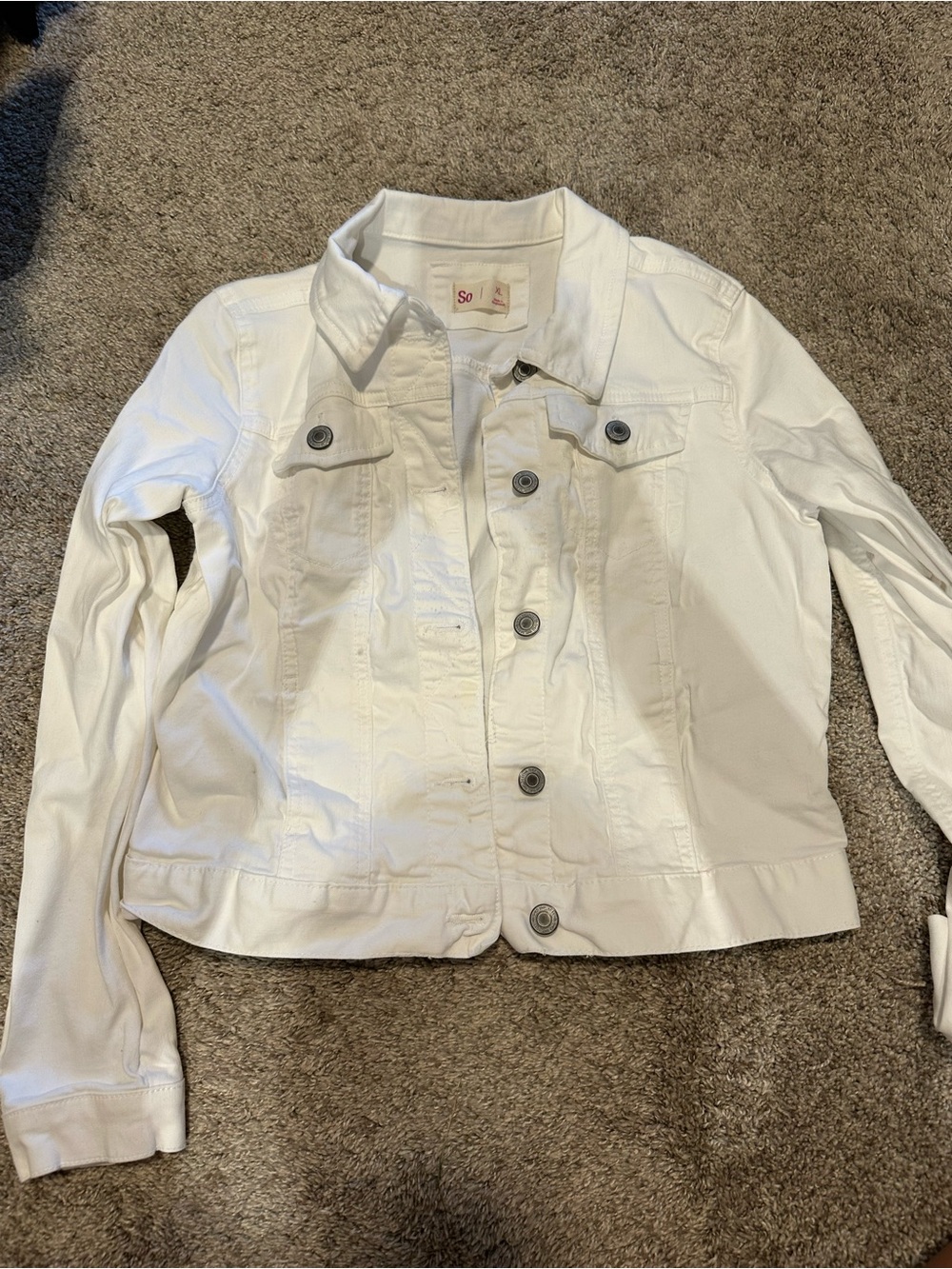 SO White Denim-Style Cotton Jacket